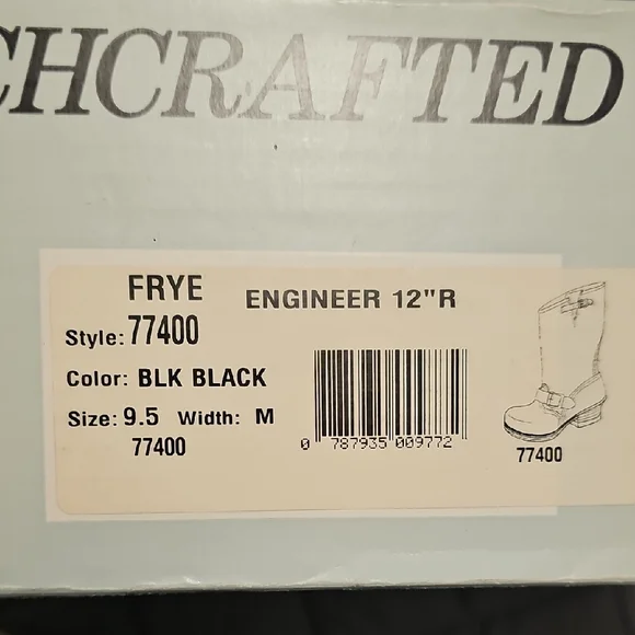 NIB 9.5 Women's Frye Black Leather Engineer Boots - Picture 2 of 8